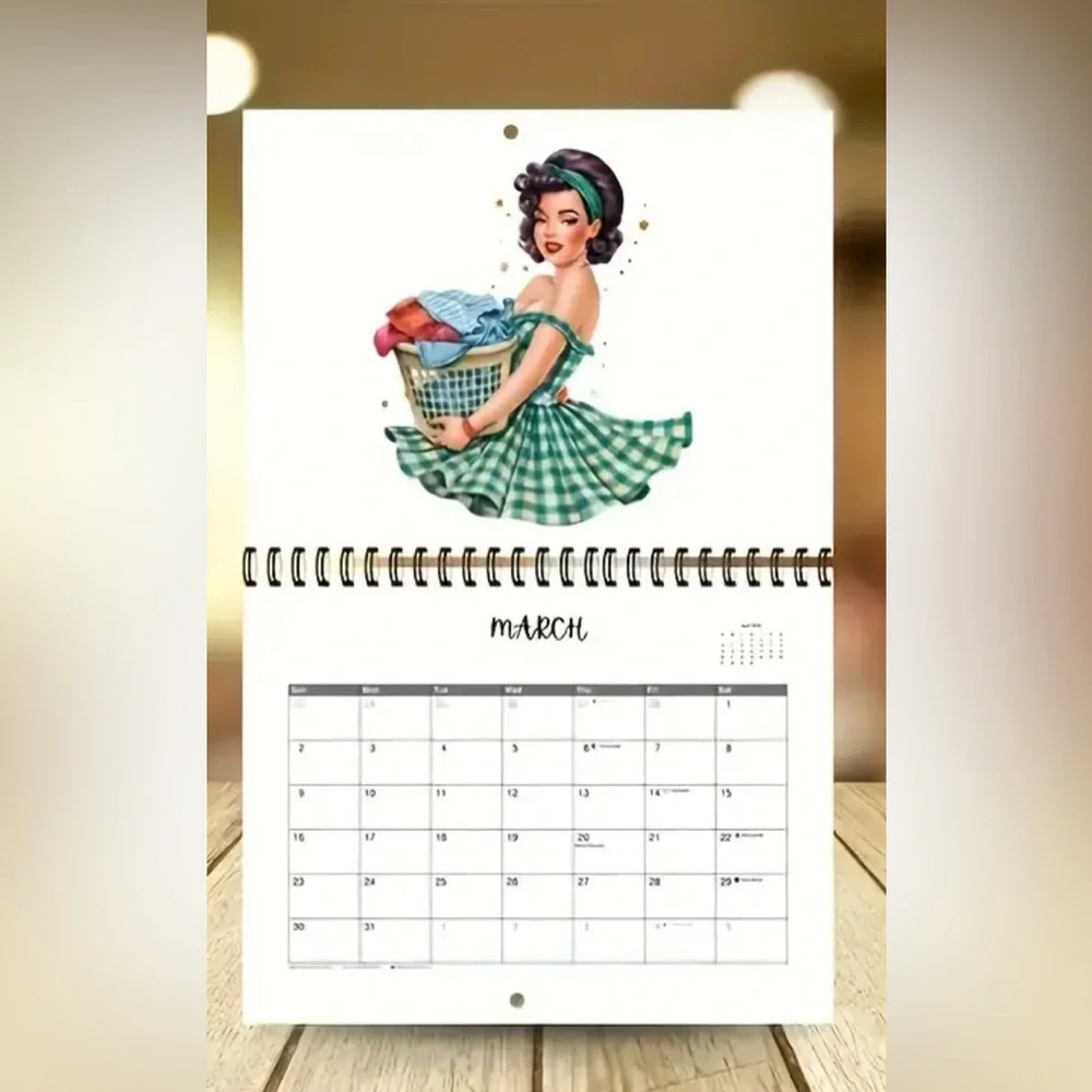 Vintage Household Themed Paper Calendar